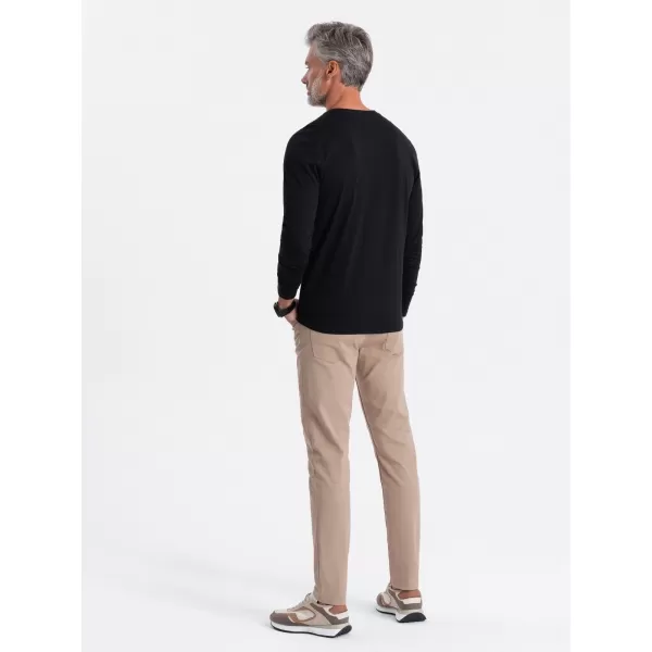  Pánske tričko OMBRE om-lsbl-0106 čierne 