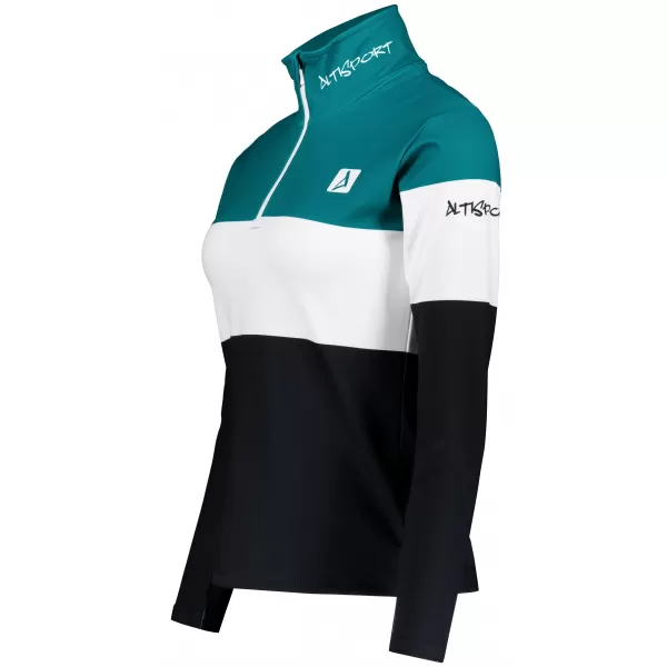  Dámska prémiová funkčná termo mikina ALTISPORT VOJ/ALW051TER03 PETROLEJOVO-ČIERNA 