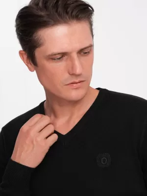 Pánsky sveter OMBRE om-swbs-0107 čierny