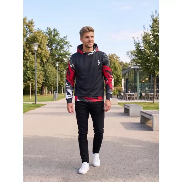  Pánska funkčná mikina premium ALTISPORT VOJ/ALM039MI01 ČIERNOČERVENÁ 