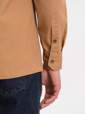 Pánska košeľa OMBRE om-shcs-0146 ťav