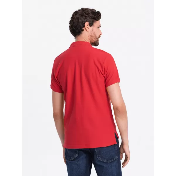  Pánske T -shirt s OMBRE S1374 Červený golier 