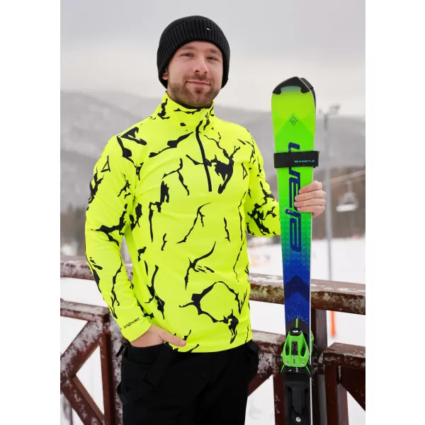  Pánska prémiová funkčná termo mikina ALTISPORT VOJ/ALM052TER03 NEÓNOVÁ ZELENÁ 