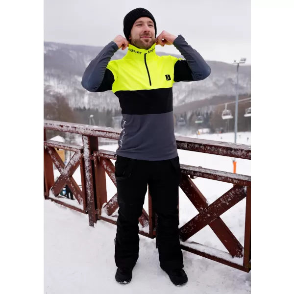  Funkčná termoshrtská mikina Premium ALTISPORT VOJ/ALM051ter03 Neón žltá/šedá 