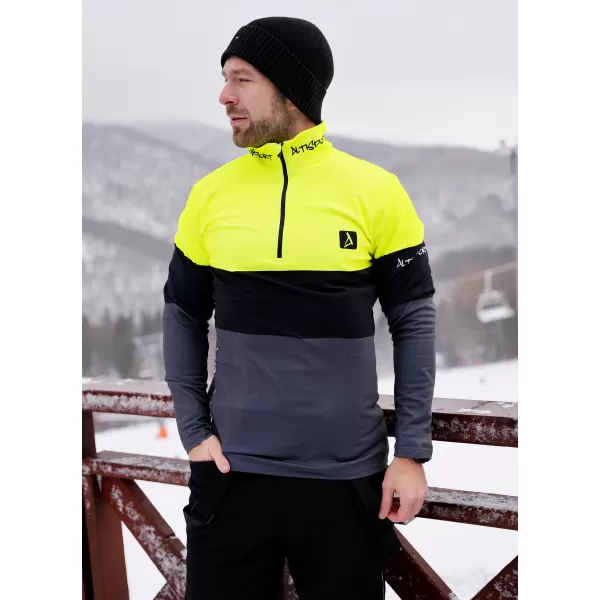  Funkčná termoshrtská mikina Premium ALTISPORT VOJ/ALM051ter03 Neón žltá/šedá 