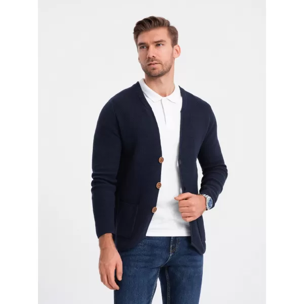  Pánsky sveter OMBRE om-swcd-0109 Navy modrá 