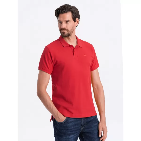  Pánske T -shirt s OMBRE S1374 Červený golier 