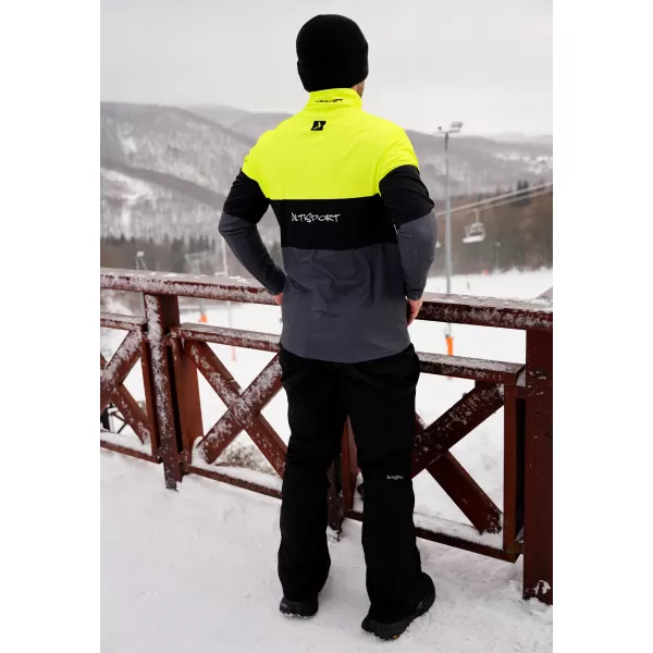  Funkčná termoshrtská mikina Premium ALTISPORT VOJ/ALM051ter03 Neón žltá/šedá 