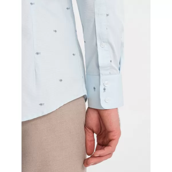 Pánska košeľa OMBRE om-shcs-0156 modrá 