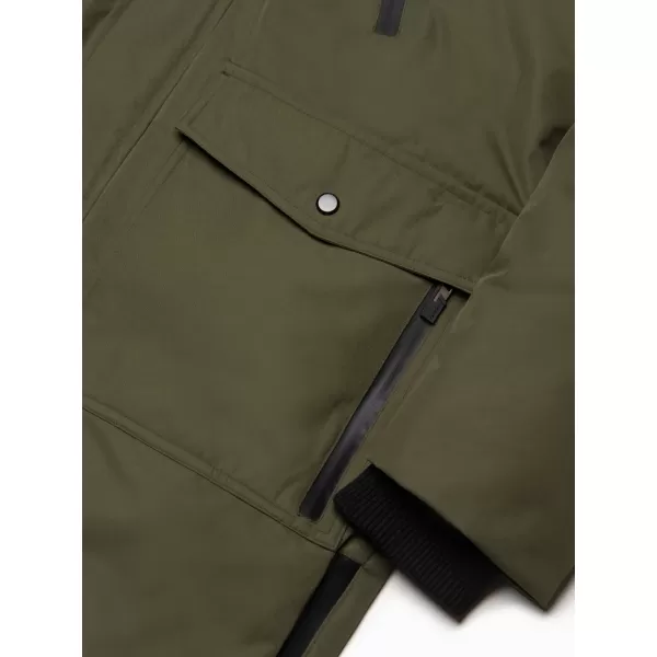  Pánska zimná bunda OMBRE om-jalj-0148 Dark Olive GREEN 