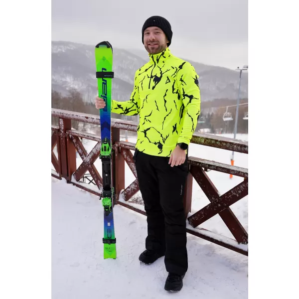  Pánska prémiová funkčná termo mikina ALTISPORT VOJ/ALM052TER03 NEÓNOVÁ ZELENÁ 