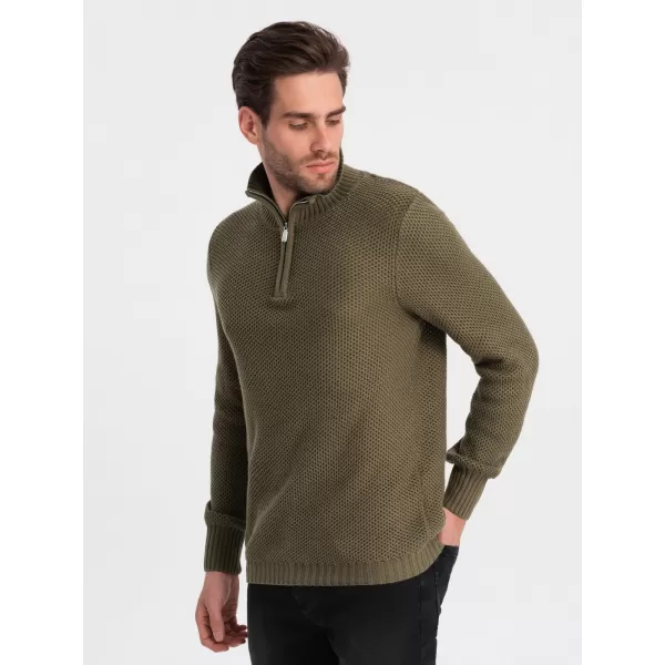  Pánsky sveter OMBRE om-swzs-0105 Olive 