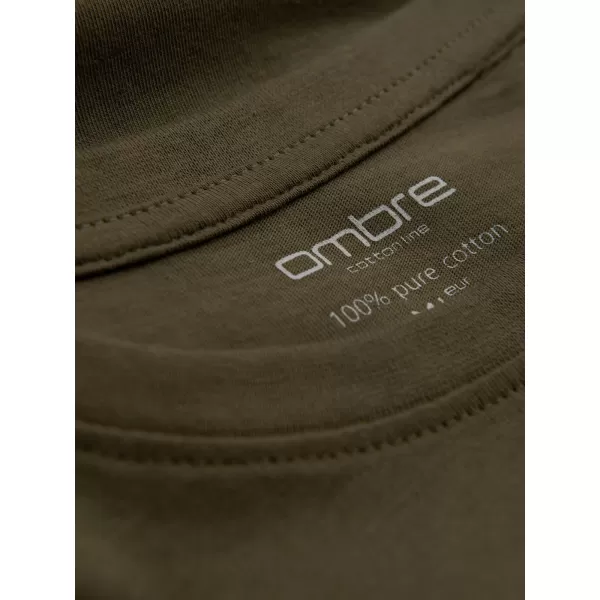  Pánske tričko s dlhým rukávom OMBRE om-lsbl-0106 Dark Olive 