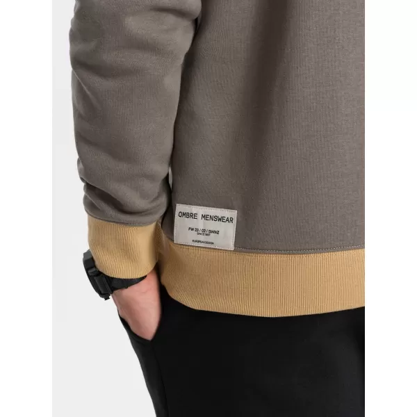  Pánska mikina OMBRE om-ssnz-0130 khaki 
