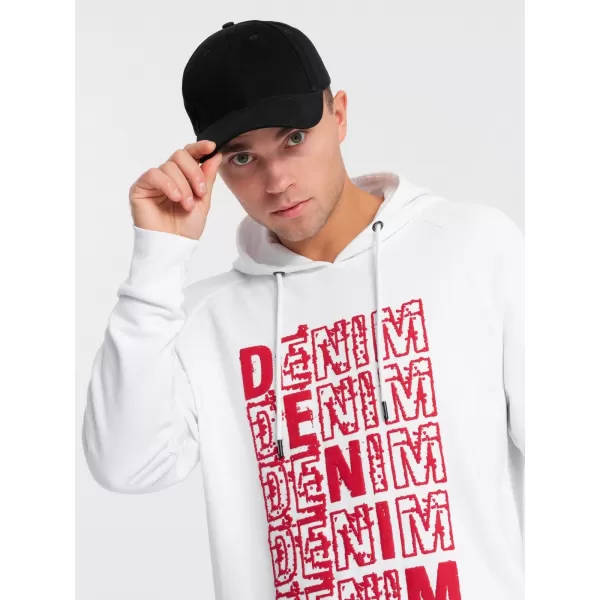  Pánska mikina OMBRE om-ssps-0158 biela 