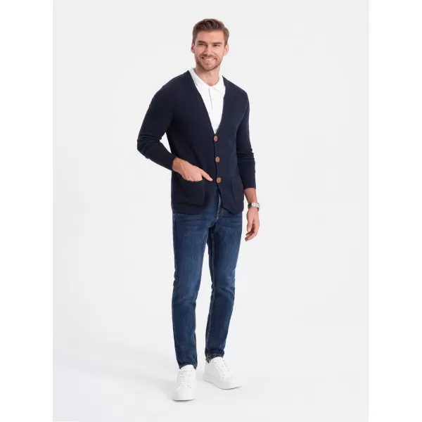  Pánsky sveter OMBRE om-swcd-0109 Navy modrá 
