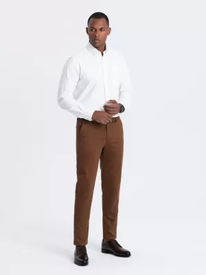 Pánske nohavice OMBRE om-Pacp-0190 karamel