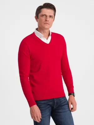 Pánsky sveter OMBRE om -sw -0102 červená