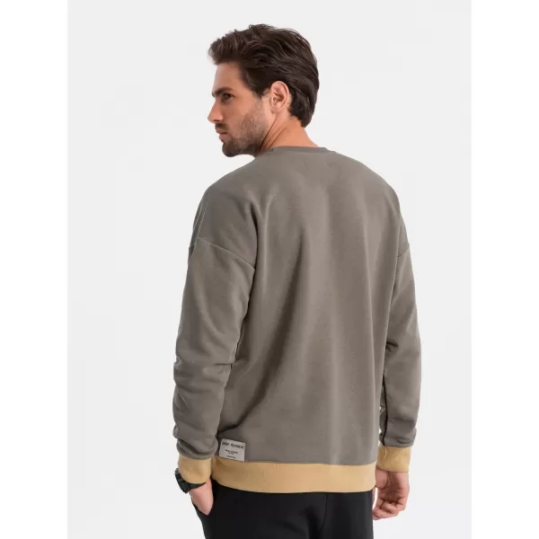  Pánska mikina OMBRE om-ssnz-0130 khaki 