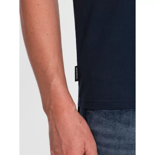  Pánske tričko OMBRE om-tsbs-0146 NAVY MODRÉ 