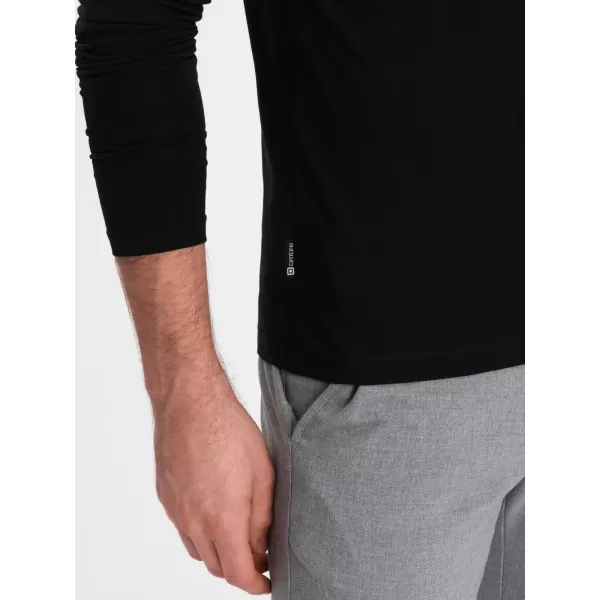  Pánske tričko s dlhým rukávom OMBRE om-lscl-0110 čierna 
