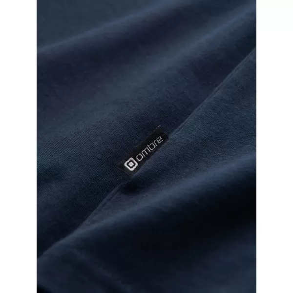  Pánske tričko OMBRE OM-TSCT-0106 NAVY MODRÉ 