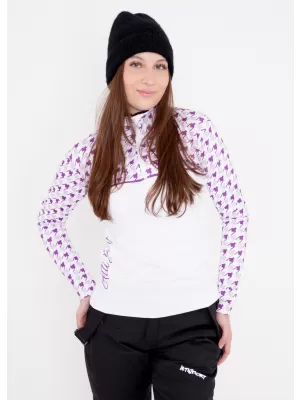 Dámska prémiová funkčná termo mikina ALTISPORT VOJ/ALW048TER03 BIELA/FIALOVÁ