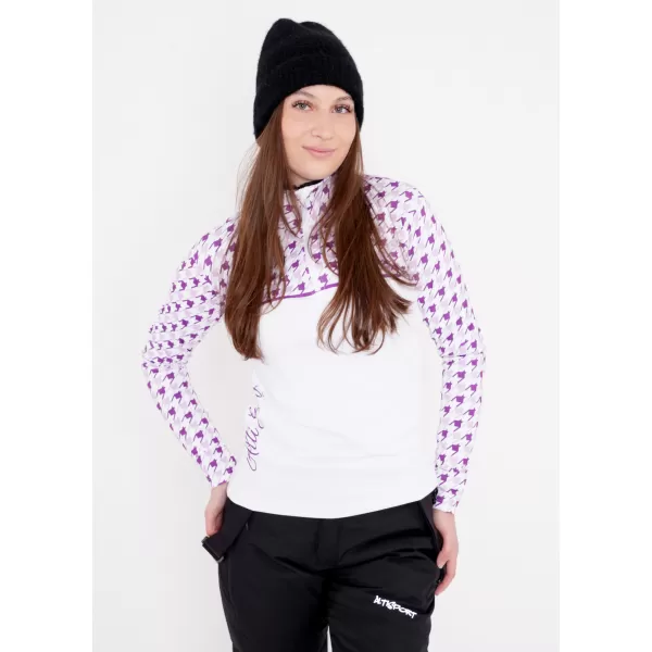  Dámska prémiová funkčná termo mikina ALTISPORT VOJ/ALW048TER03 BIELA/FIALOVÁ 