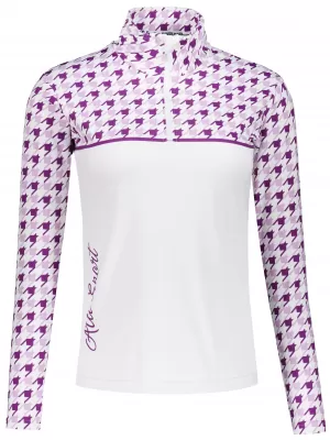 Dámska prémiová funkčná termo mikina ALTISPORT VOJ/ALW048TER03 BIELA/FIALOVÁ