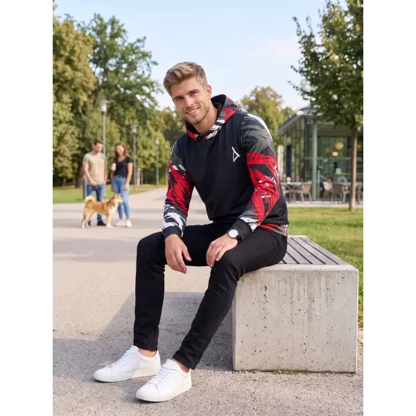  Pánska funkčná mikina premium ALTISPORT VOJ/ALM039MI01 ČIERNOČERVENÁ 