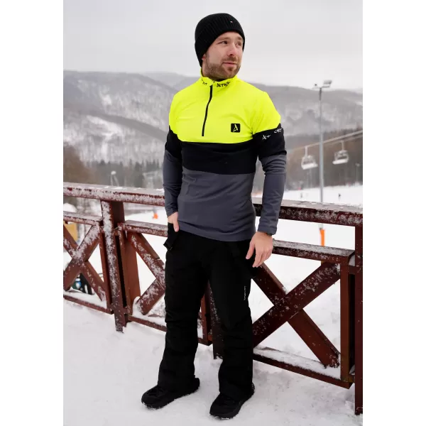  Funkčná termoshrtská mikina Premium ALTISPORT VOJ/ALM051ter03 Neón žltá/šedá 