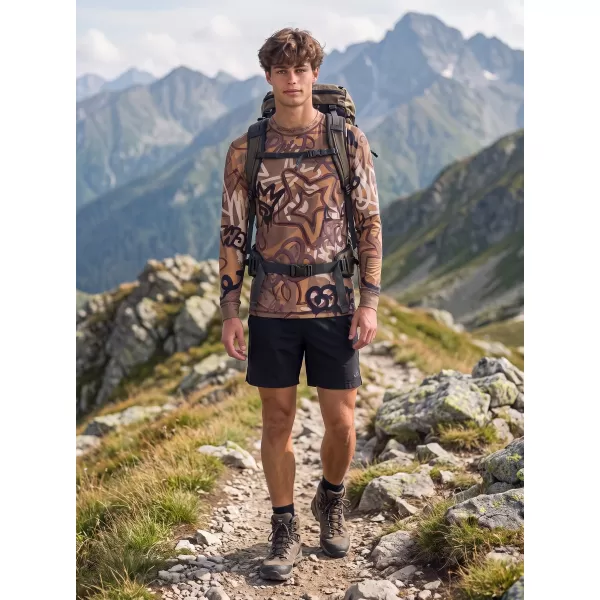  Prémiové pánske funkčné termo tričko s dlhým rukávom ALTISPORT VOJ/ALM054TER01 HNEDÁ 