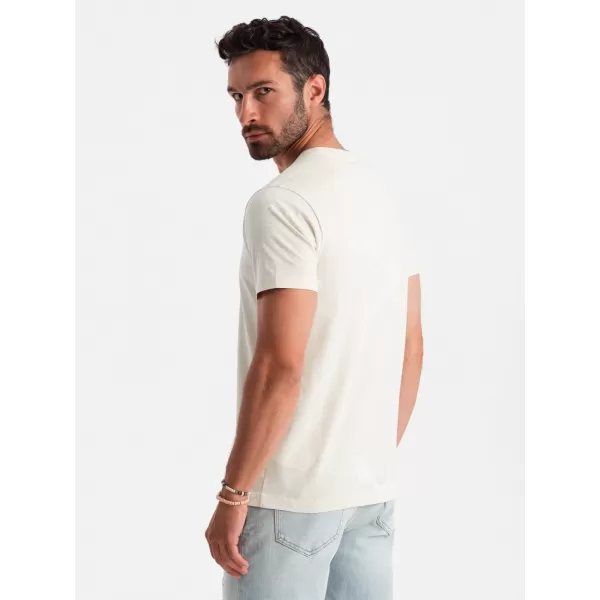  Pánske tričko OMBRE OM-TSFP-0184 KRÉM 