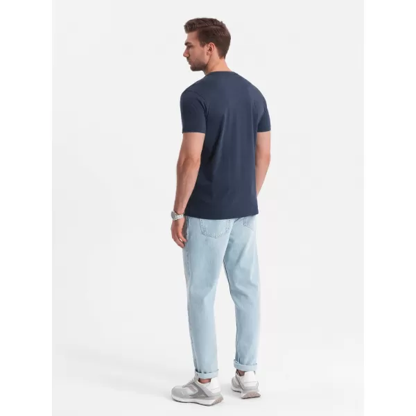  Pánske tričko OMBRE om-tsct-0109 NAVY BLUE 