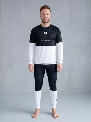 Prémiové pánske funkčné termo nohavice ALTISPORT VOJ/ALM051TER02 ČIERNOBIELY