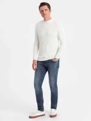 Pánsky sveter OMBRE OM-SWTN-0100 KRÉM