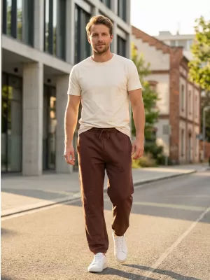 Pánske tepláky ALTISPORT BYB/ALM002BY286 ČOKOLÁDOVO HNEDÁ