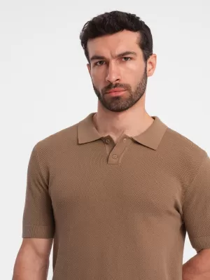 Pánske tričko s OMBRE Om-Ips-0117 svetlo hnedá