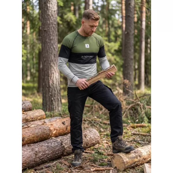  Prémiové pánske funkčné termo tričko s dlhým rukávom ALTISPORT VOJ/ALM051TER01 KAKI 