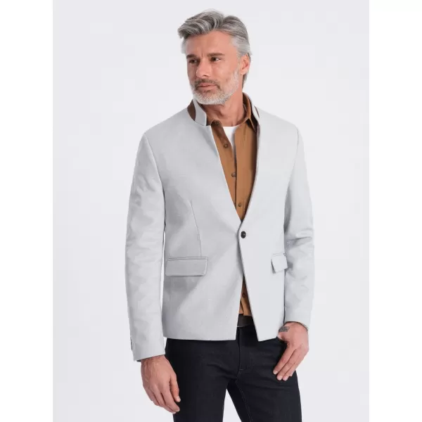  Pánska bunda OMBRE om-blzb-0131 šedá melange 