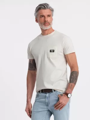 Pánske tričko OMBRE om-tsct-0109 krém