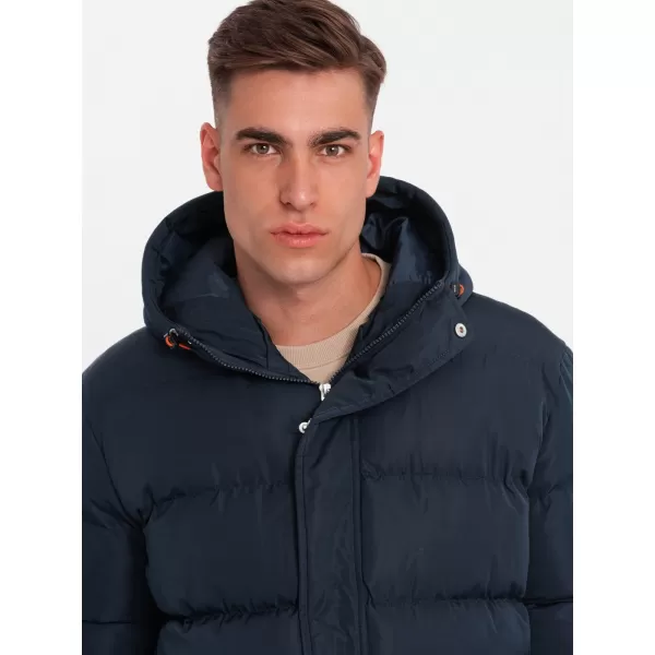  Pánska zimná bunda OMBRE om-jahp-0208 Navy modrá 