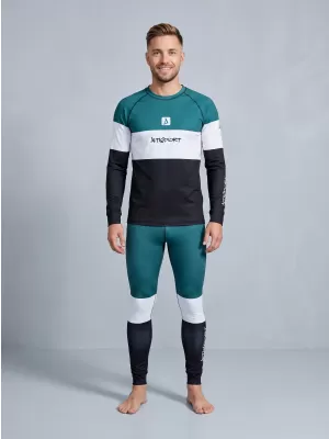 Prémiové pánske funkčné termo nohavice ALTISPORT VOJ/ALM051TER02 PETROLEJ/ČIERNA