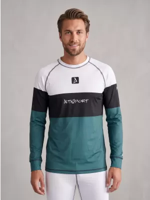 Prémiové pánske funkčné termo tričko s dlhým rukávom ALTISPORT VOJ/ALM051TER01 BIELA ZELENÁ