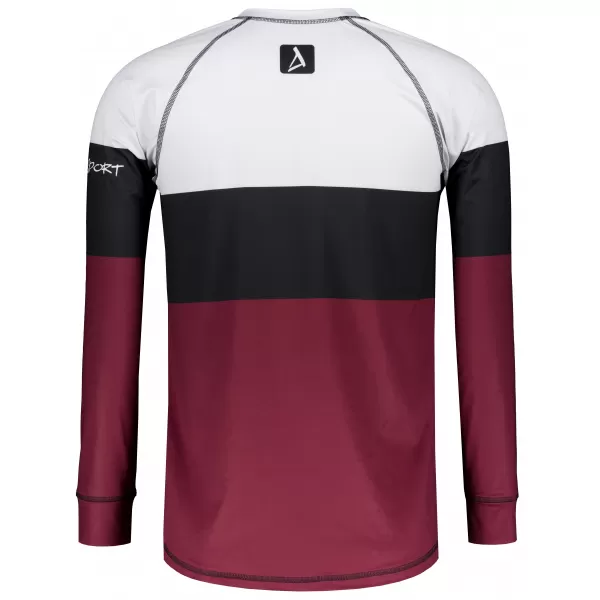  Prémiové pánske funkčné termo tričko s dlhým rukávom ALTISPORT VOJ/ALM051TER01 BORDOVÁ 