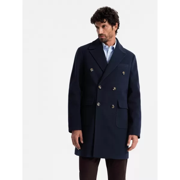  Pánsky kabát OMBRE Om-Cowc-0109 Indigo 