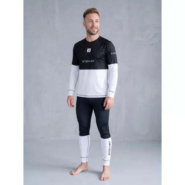  Prémiové pánske funkčné termo nohavice ALTISPORT VOJ/ALM051TER02 ČIERNOBIELY 