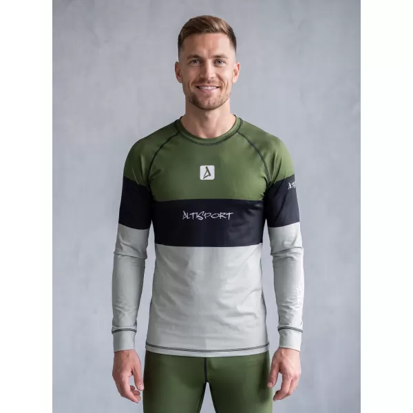  Prémiové pánske funkčné termo tričko s dlhým rukávom ALTISPORT VOJ/ALM051TER01 KAKI 