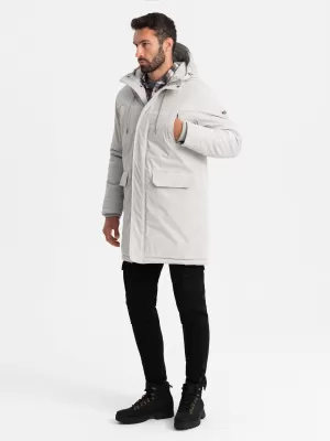 Pánska bunda OMBRE om-jalj-0166 krém