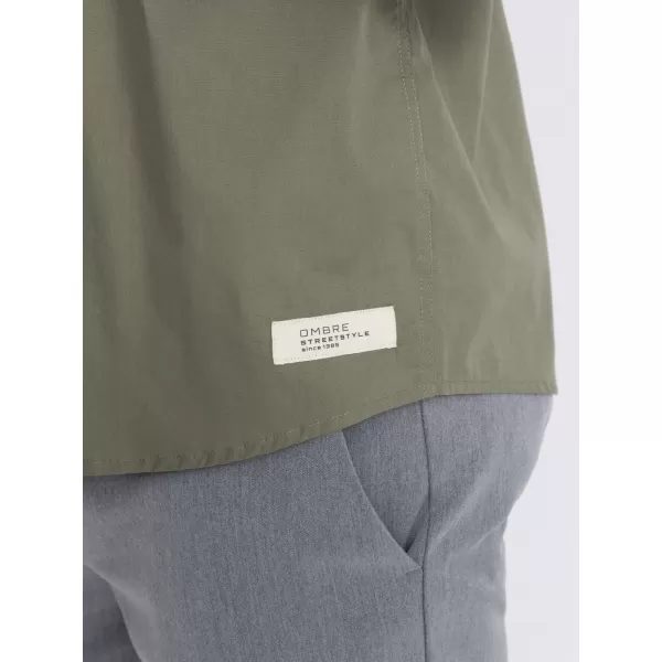  Pánska košeľa OMBRE om-shss-0168 khaki 